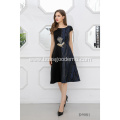 Wholesale Formal Prom Short Sleeve A Line Elegant Black Women Evening Dresses